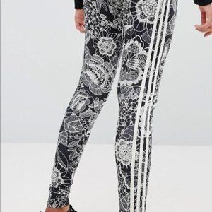 Adidas Originals x Farm Rio Florido Floral Black White Track Leggings (XS)